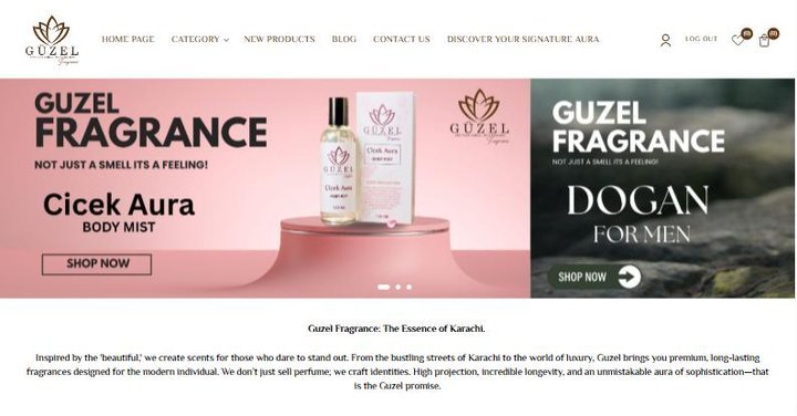 Guzel Fragrance website by Nash
